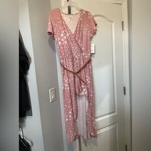 No Boundaries Pink Floral High Low Romper NWT